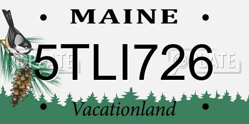 5TLI726 Maine License Plate