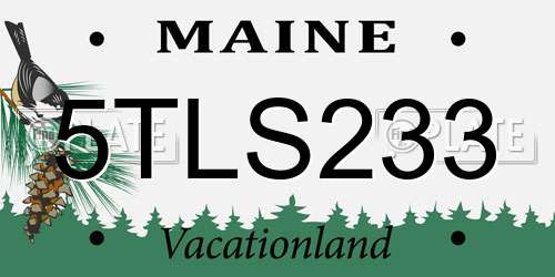 5TLS233 Maine License Plate