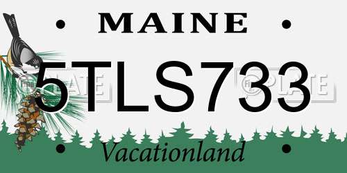 5TLS733 Maine License Plate