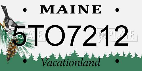 5TO7212 Maine License Plate