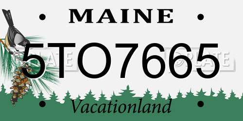 5TO7665 Maine License Plate