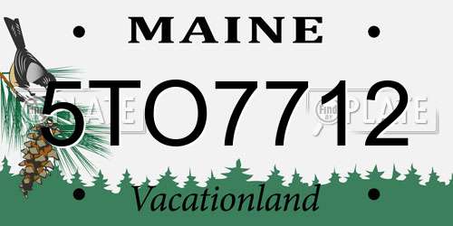 5TO7712 Maine License Plate