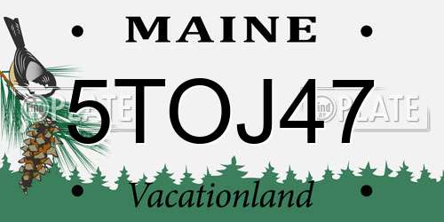 5TOJ47 Maine License Plate