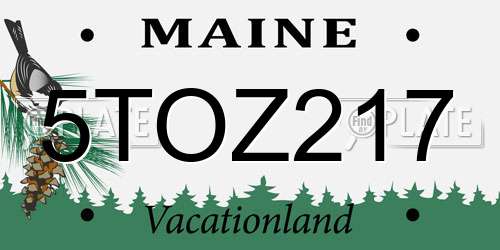 5TOZ217 Maine License Plate