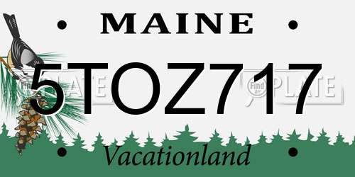 5TOZ717 Maine License Plate