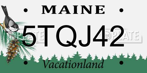 5TQJ42 Maine License Plate