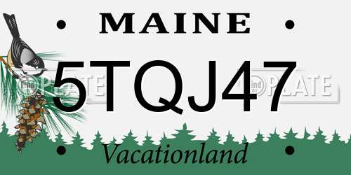 5TQJ47 Maine License Plate