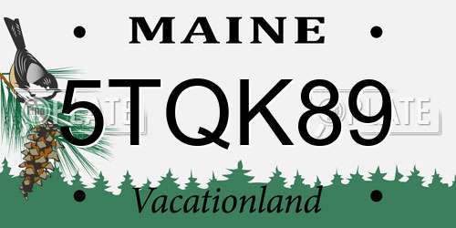 5TQK89 Maine License Plate