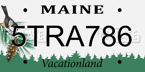 5TRA786 Maine License Plate