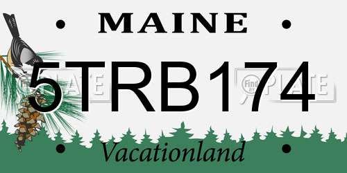 5TRB174 Maine License Plate