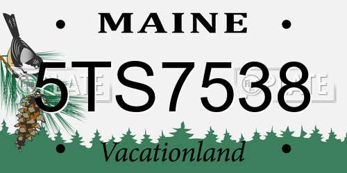5TS7538 Maine License Plate