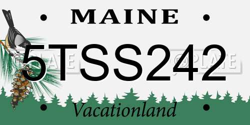 5TSS242 Maine License Plate