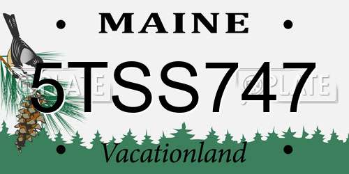 5TSS747 Maine License Plate