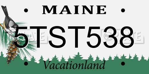 5TST538 Maine License Plate
