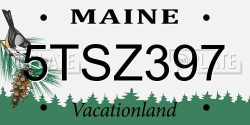 5TSZ397 Maine License Plate