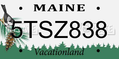 5TSZ838 Maine License Plate