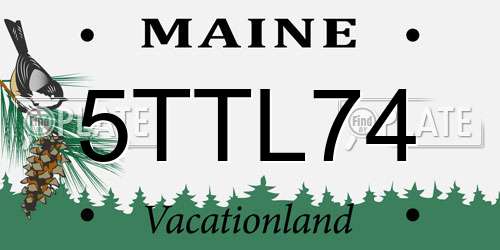 5TTL74 Maine License Plate