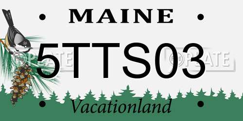 5TTS03 Maine License Plate