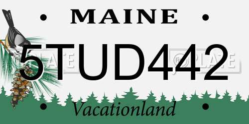 5TUD442 Maine License Plate