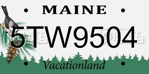 5TW9504 Maine License Plate