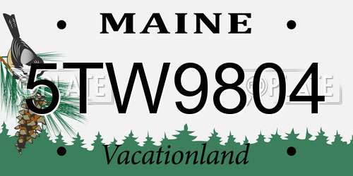 5TW9804 Maine License Plate
