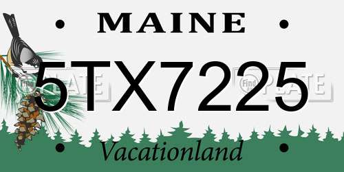 5TX7225 Maine License Plate