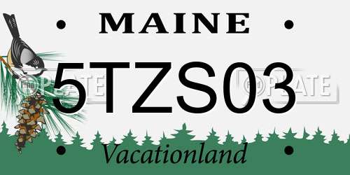 5TZS03 Maine License Plate