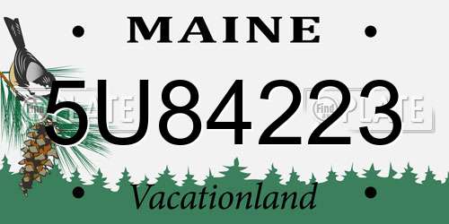 5U84223 Maine License Plate