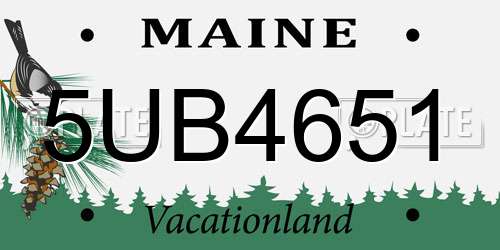 5UB4651 Maine License Plate