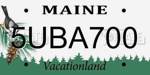 5UBA700 Maine License Plate
