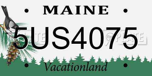 5US4075 Maine License Plate