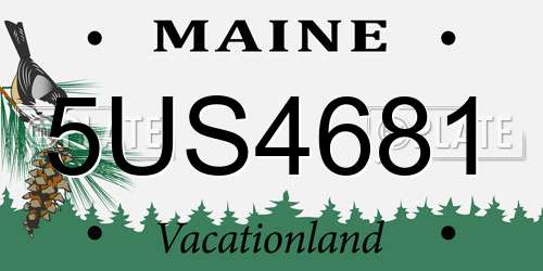 5US4681 Maine License Plate