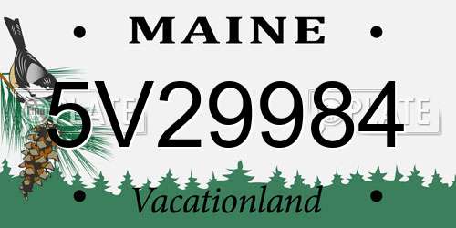 5V29984 Maine License Plate