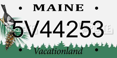 5V44253 Maine License Plate