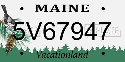 5V67947 Maine License Plate