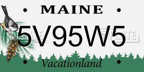 5V95W5 Maine License Plate