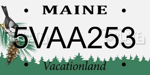 5VAA253 Maine License Plate