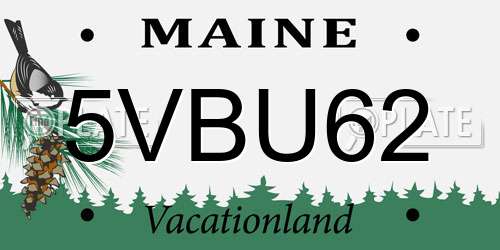 5VBU62 Maine License Plate