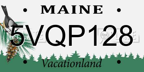5VQP128 Maine License Plate