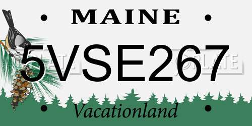5VSE267 Maine License Plate