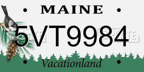 5VT9984 Maine License Plate
