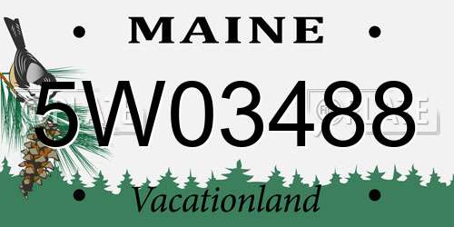 5W03488 Maine License Plate