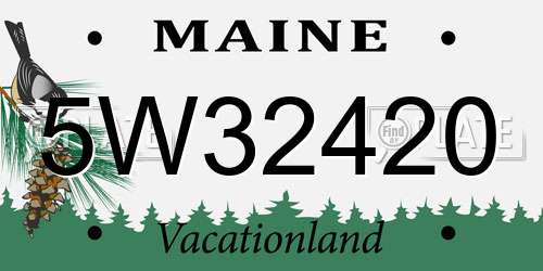 5W32420 Maine License Plate