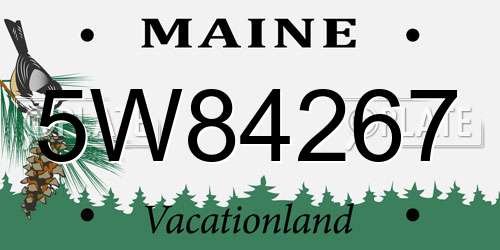 5W84267 Maine License Plate