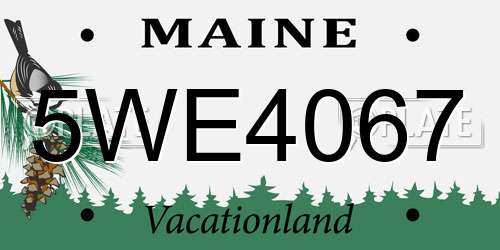 5WE4067 Maine License Plate