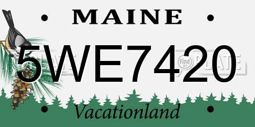 5WE7420 Maine License Plate