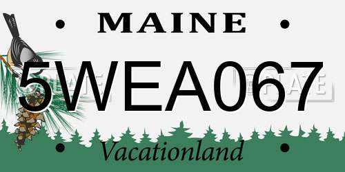 5WEA067 Maine License Plate