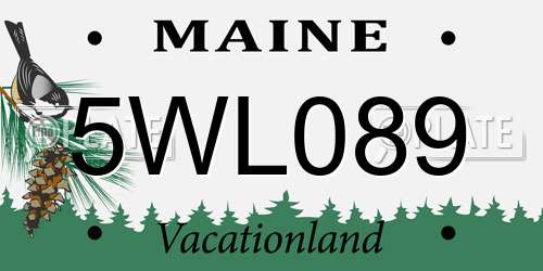 5WL089 Maine License Plate