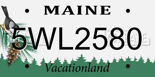 5WL2580 Maine License Plate