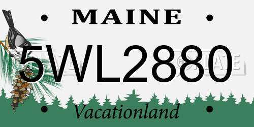 5WL2880 Maine License Plate